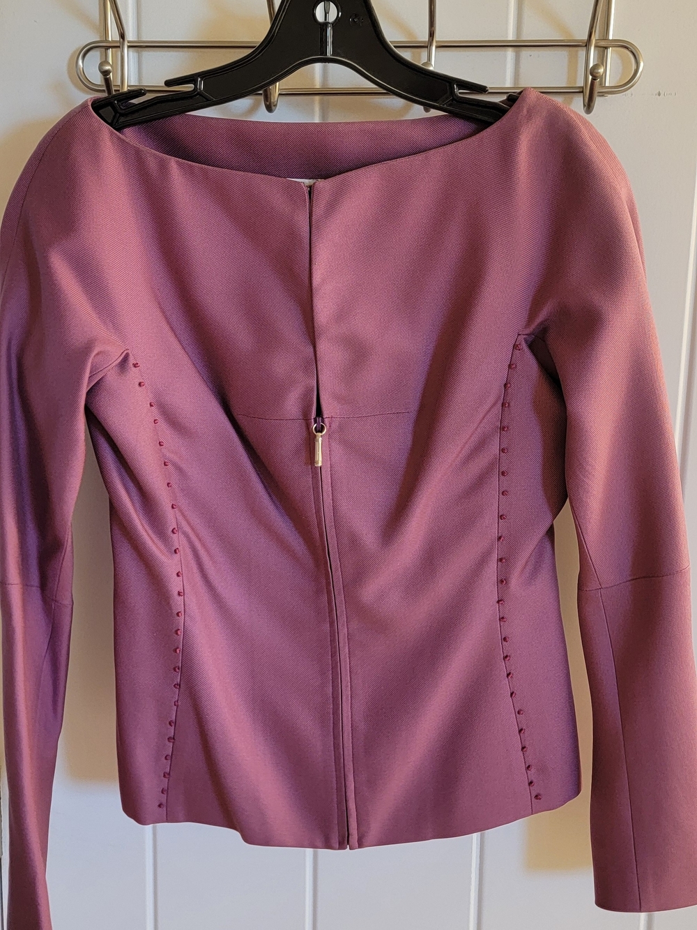 Vintage Versace Mauve Long-Sleeve Tailored Jacket And Skirt